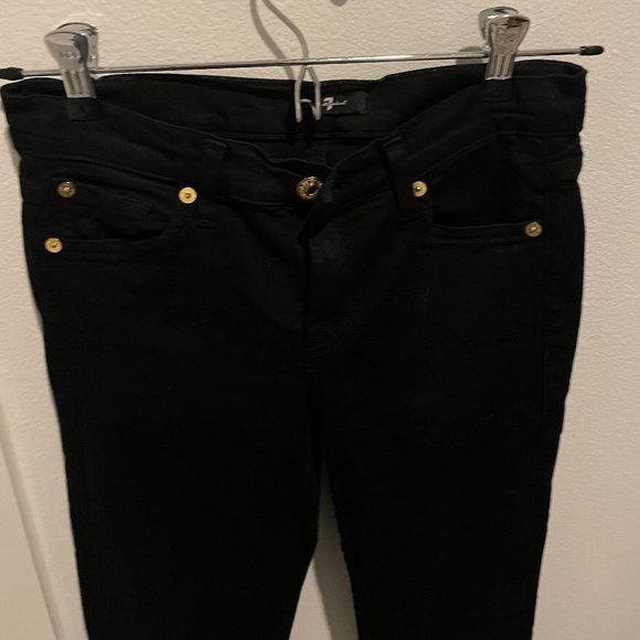 7 For All Mankind - The Skinny Crop, Black Jeans - Size 25 - Picture 5 of 8